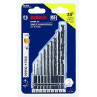 BOSCH BL9IM 9-Piece Assorted Set Black Oxide Metal Drill Bits Impact Tough with Impact-Rated Hex Shank for Applications in Steel, Copper, Aluminum, Brass, Oak, MDF, Pine, PVC and More