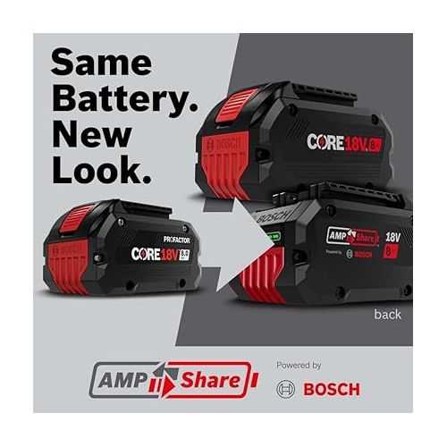  BOSCH GXS18V-12N14 18V Starter Kit with (1) CORE18V® 8 Ah High Power Battery and (1) Fast Battery Charger