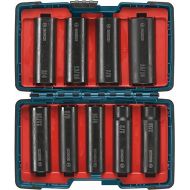 BOSCH 27286 1/2 In. Shank 9-Piece Assorted Set with Brute Tough Case Impact Tough Deep Well Sockets for Applications in High Torque Driving and Fastening