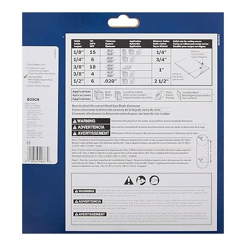  BOSCH BS6412-24M 64-1/2 In. 24 TPI Metal Cutting Stationary Band Saw Blade Ideal for Applications in Metal