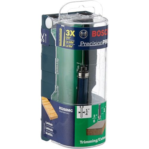  BOSCH 85268MC 3/8 In. x 1 In. Carbide-Tipped Double-Flute Flush Trim Router Bit