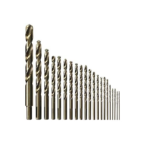  BOSCH CO21 21-Piece Assorted Set with Included Case Cobalt Metal Drill Bit with Three-Flat Shank for Drilling Applications in Stainless Steel, Cast Iron, Titanium, Light-Gauge Metal, Aluminum