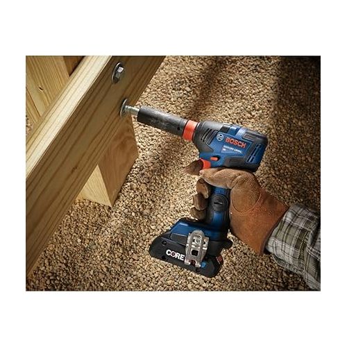  BOSCH GXL18V-233B25 18V 2-Tool Combo Kit with 1/2 In. Hammer Drill/Driver, Two-In-One 1/4 In. and 1/2 In. Bit/Socket Impact Driver/Wrench and (2) CORE18V® 4 Ah Advanced Power Batteries