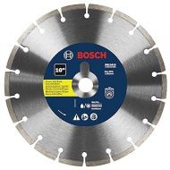 BOSCH DB1041S 10 In. Standard Segmented Rim Diamond Blade with 7/8 In. Arbor for Universal Rough Cut Wet/Dry Cutting Applications in Pavers, Soft Brick, Concrete/Block, Silver