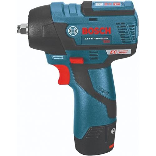  Bosch PS82-02-RT 12V MAX 2.0 Ah Cordless Lithium-Ion EC Brushless 3/8 in. Impact Wrench Kit (Renewed)