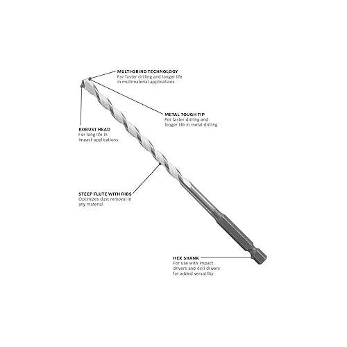  Bosch MP06 1/4 In. x 4 In. x 6 In. Daredevil Multipurpose Drill Bit