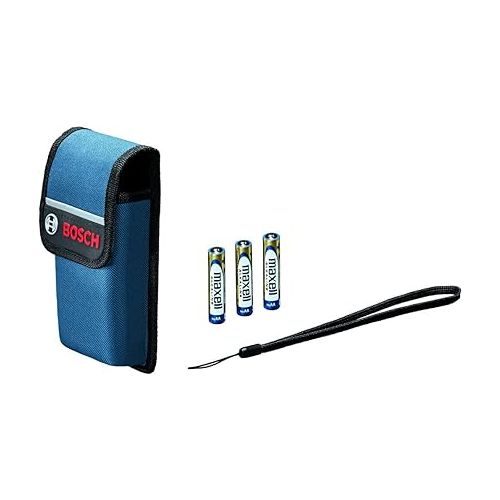  BOSCH GLM400C 400 Ft BLAZE Outdoor Connected Laser Measure with Camera Viewfinder, Includes 3 AA Batteries, Hand Strap, & Pouch