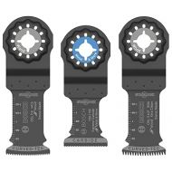 BOSCH OSL003VP 3-Piece 1-1/4 In. Starlock Oscillating Multi Tool Assorted Set Plunge Cut Blades for Mixed Applications in Metal, Wood, and Other General Purpose Materials
