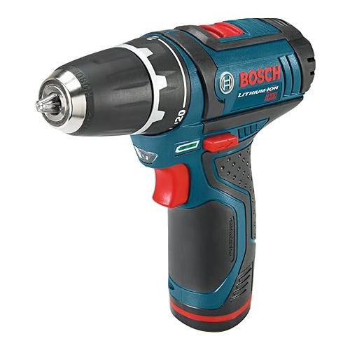  BOSCH PS31-2A 12V Max 3/8 In. Drill/Driver Kit with (2) 2 Ah Batteries, Blue