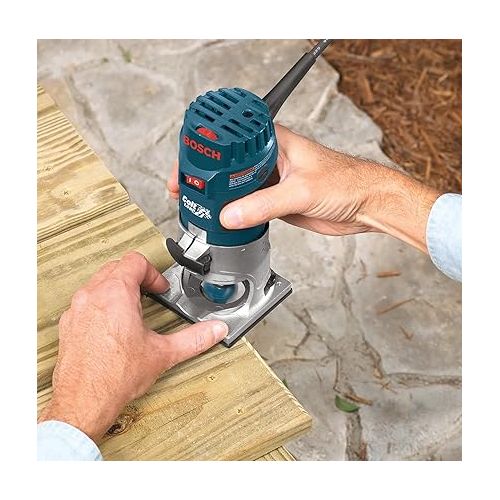  BOSCH PR20EVSNK Colt Installers Kit 5.7 Amp 1 Hp Fixed-Base Variable-Speed Router with 3 Assorted Bases and Edge Guide