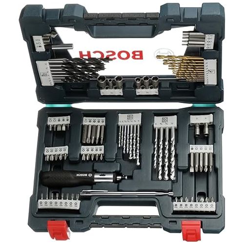  BOSCH MS4091 91-Piece Drilling and Driving Mixed Set with Included Case for Applications in Wood, Metal, Masonry