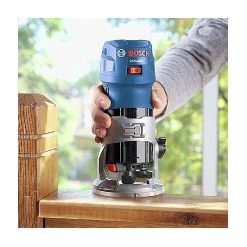  Bosch GKF125CEK-RT 120V 7 Amp 1.25 HP Variable Speed Palm Router (Renewed)