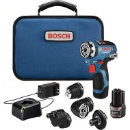Bosch GSR12V-300FCB22-RT Flexiclick 12V Max EC Brushless Lithium-Ion 5-In-1 Cordless Drill Driver System Kit with 2 Batteries (2 Ah) (Renewed)