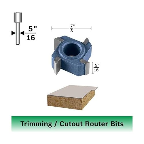  BOSCH 85417M 7/8 In. x 5/16 In. Carbide Tipped 4-Flute Flush Trim Replacement Cutter Bit