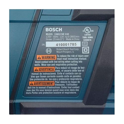  Bosch RS325RT 12 Amp Reciprocating Saw with Case (Renewed)