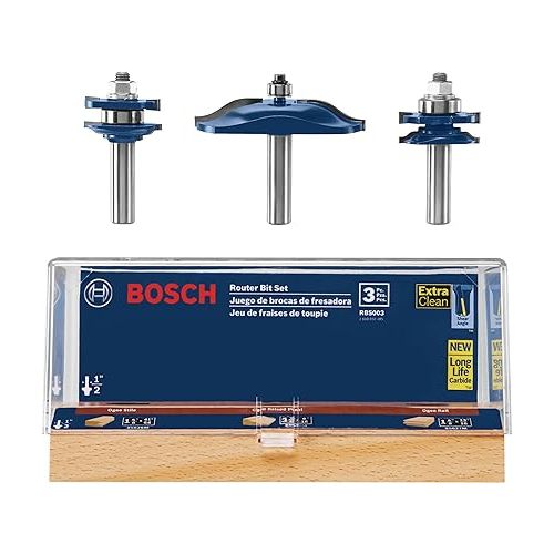  BOSCH RBS003 3-Piece Ogee Door/Cabinetry Set 1/2 In.-Shank