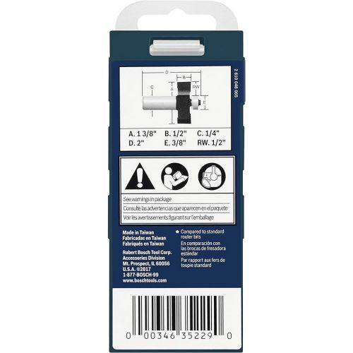  BOSCH 85614MC 1/2 In. x 1/2 In. Carbide-Tipped Rabbeting Router Bit