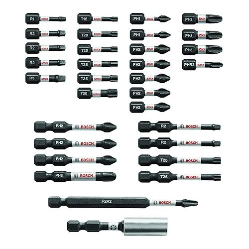  BOSCH SBID32L 32 Piece Impact Tough Screwdriving Bit Set SBID32