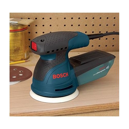  Bosch ROS20VSC-RT 5 in. VS Palm Random Orbit Sander Kit with Canvas Carrying Bag (Renewed)