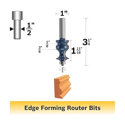  BOSCH 84621M 1-1/16 In. x 1-3/4 In. Carbide Tipped Ogee & Bead Bit