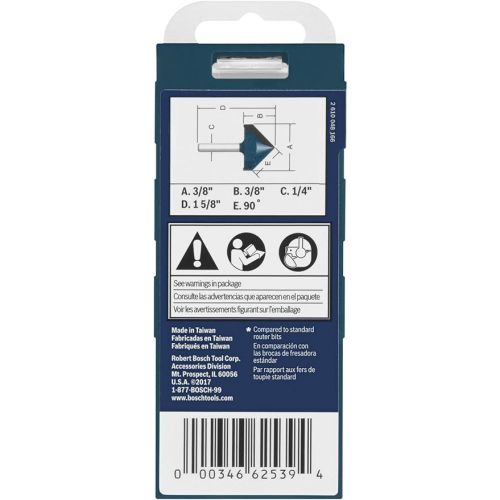  BOSCH 84300MC 3/8 In. x 7/16 In. Carbide-Tipped V-Groove Router Bit