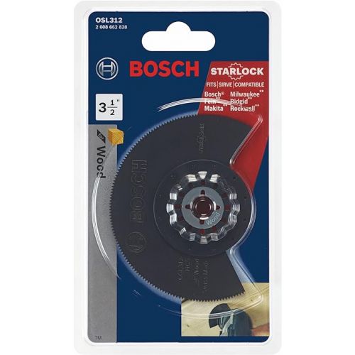  BOSCH OSL312 1-Piece 3-1/2 In. Starlock Oscillating Multi Tool Wood High-Carbon Steel Segmented Saw Blade for General-Purpose Application in Wood