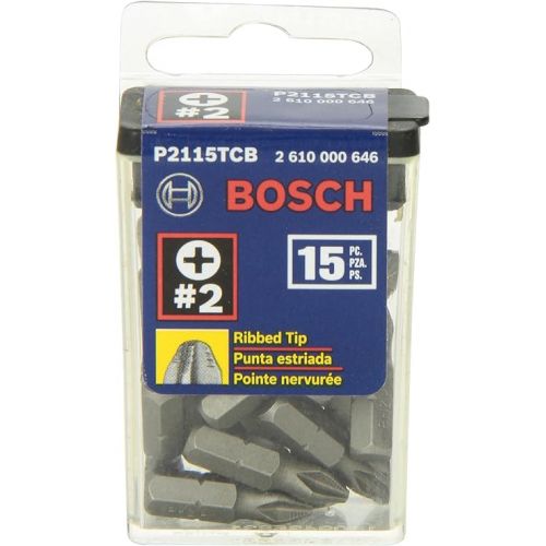  BOSCH P2115TCB 1 In. Impact Tough Phillips Insert Bit, 15-Piece