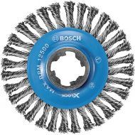 BOSCH WBX408 4-1/2 In. X-LOCK Arbor Carbon Steel Stringer Bead Knotted Wire Wheel For Applications in Difficult Brushing in Tight Places for Cleaning Welds