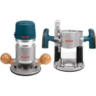 BOSCH 1617EVSPK Wood 12 Amp Router Tool Combo Kit - 2.25 Horsepower Plunge Router & Fixed Base with a Variable Speed