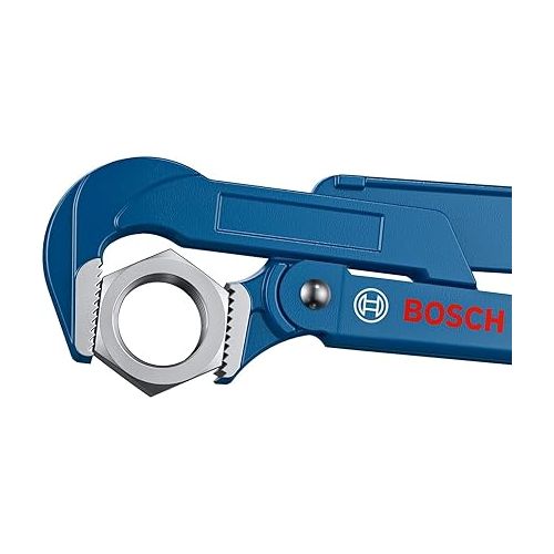  Bosch Professional Corner Pipe Wrench (90° jaw Position, Chrome-Vanadium Steel, Suitable for Pipes is 60 mm or 2 3/8