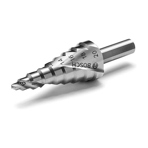  Bosch Professional 260925C138 HSS Step Bit (for Metal and Plastic, Ø 4 - 20 mm, Length 70.5 mm, Drill Accessories)