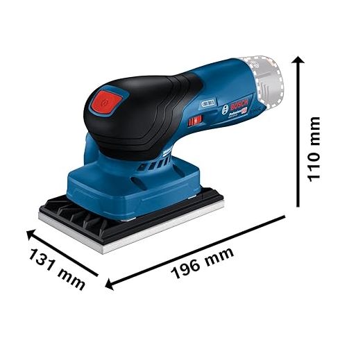  Bosch Professional 12V System GSS 12V-13 Cordless Vibrating Sander (Compatible with Bosch Click & Clean System, with 3 Plates, 3 Sanding Sheets, Dust Bag, Drilling Jig, in L-BOXX)