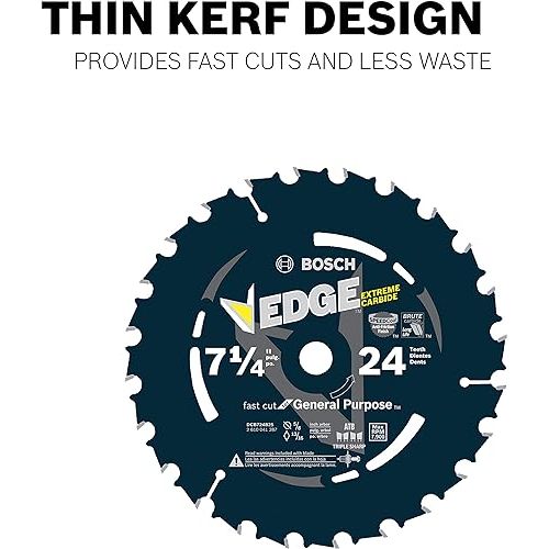  Bosch DCB724B3 3 pc. 7-1/4 In. 24 Tooth Edge Circular Saw Blades for Framing