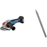 Bosch GWX18V-50PCN 18V X-LOCK EC Brushless Connected-Ready 4-1/2 In. - 5 In. Angle Grinder with No Lock-On Paddle Switch (Bare Tool)&BOSCH HS1913 12 In. Bull Point SDS-max Hammer Steel