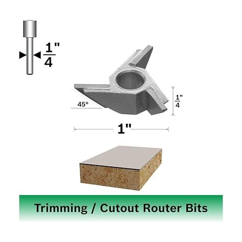  Bosch 85512M 45 Degree Bevel Replacement Cutter 1/4-Inch Shank