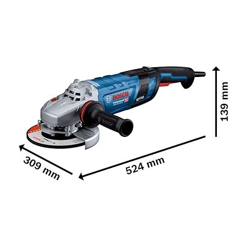  Bosch Professional GWS 30-230 B corded angle grinder (2800 W carbonless motor, KickBack Control and brake, compatible with GDE 230 FC-T suction device, in cardboard box)