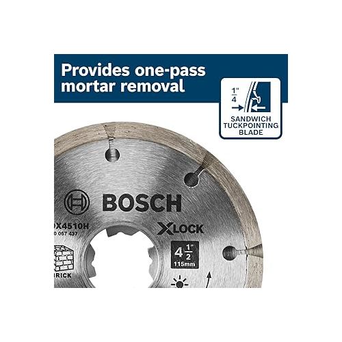  BOSCH DDX4510H 4-1/2 in. X-Lock Premium Sandwich Tuckpointing Blade Compatible with 7/8 in. Arbor for Application in Dry Tuckpointing