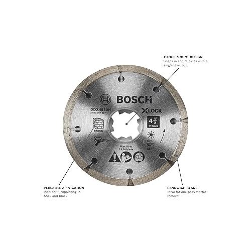  BOSCH DDX4510H 4-1/2 in. X-Lock Premium Sandwich Tuckpointing Blade Compatible with 7/8 in. Arbor for Application in Dry Tuckpointing