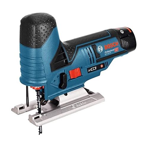  Bosch Professional 12V system battery jigsaw GST 12V-70 (cutting depth in wood: 70 mm, incl. 2x saw blade, slide shoe, chip break protection, 2x 3.0Ah batteries and charger, in L-BOXX)