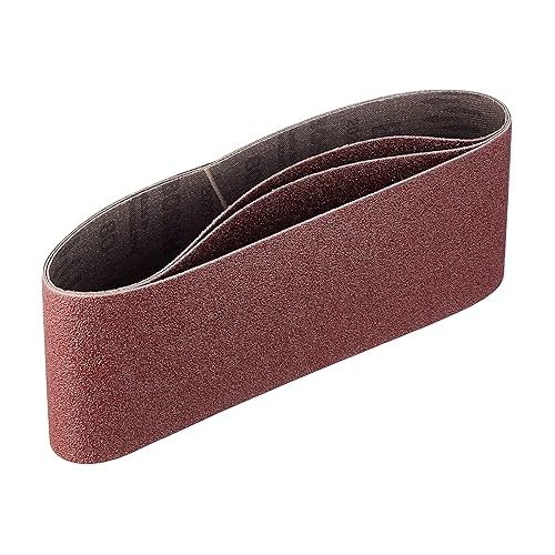  Bosch 2609256200 Sanding Belts for Belt Sanders 65 x 410 mm Grit Size 80 Pack of 3 Sheets Red