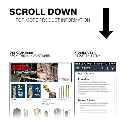  BOSCH TI4135 1/8 In. x 2-3/4 In. Titanium Nitride Coated Metal Drill Bit with 3/8 In. Reduced Shank for Applications in Heavy-Gauge Carbon Steels, Light Gauge Metal, Hardwood,1-Piece