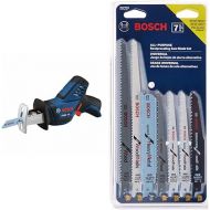 BOSCH PS60N 12V Max Pocket Reciprocating Saw (Bare Tool), Blue&BOSCH RAP7PK 7-Piece Reciprocating Saw Blade Set