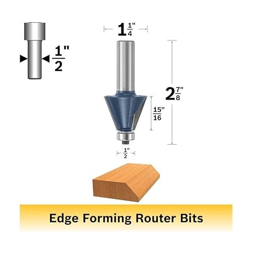  BOSCH 85299M 1-9/32 In. x 22.5 degree Carbide Tipped Chamfer Bit