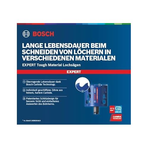  Bosch Professional 1x Expert Tough Material Hole Saw (Ø 105 mm, Accessories Rotary Impact Drill)