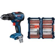 Bosch GSB18V-490N 18V EC Brushless 1/2 In. Hammer Drill/Driver (Bare Tool)&BOSCH 44 Piece Impact Tough Screwdriving Custom Case System Set SDMS44