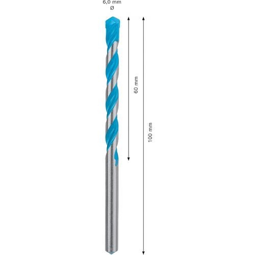  Bosch Professional 1x Expert CYL-9 MultiConstruction Drill Bit (Ø 6,00x100 mm, Accessories Rotary Impact Drill)