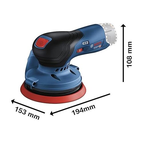  Bosch Professional 12V System GEX 12V-125 Battery Powered Eccentric Sander (Plate Diameter 125mm, Dust Bag, No Battery, Boxed)