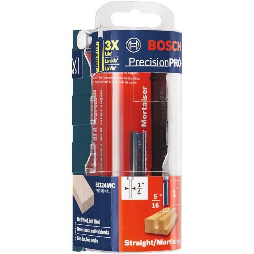  BOSCH 85224MC 5/16 In. x 1 In. Carbide-Tipped Double-Flute Straight Router Bit