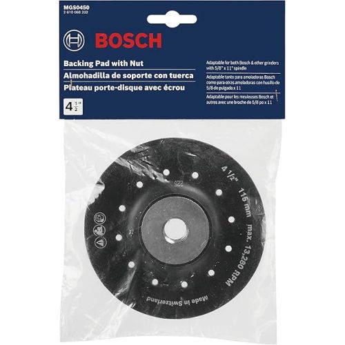  BOSCH MGS0450 4-1/2 In. Backing Pad with Lock Nut