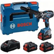 Bosch Professional BITURBO GSR 18 V-150 C Cordless Drill Driver with Maximum Torque 150 Nm, Rotation Speed 2,200 min¹, Includes 3 x 8.0 Ah Procore Batteries, GAL 1880 HP Charger in